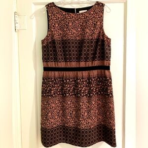 LOFT Black and Copper Patterned Dress LP